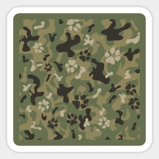 Camouflage Paw Print Pattern Sticker